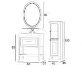 Denko Öykü 80 cm (Beyaz) Banyo Dolabı Takımı ve Boy Dolabı thumbnail 3