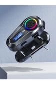 Motorsiklet Kask Interkom Kulaklık RGB Işık LCD Ekranlı FM Radyo Bluetooth 5.3 Çift Telefon Bağlantı - 1