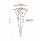 Rüzgar 4 Adet 71 cm Siyah Metal Masa ve Sehpa Ayağı Dayanıklı Mobilya Destek Yükseltici Ayak Modern thumbnail 3