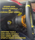 Toyota Corona-Efsane Kasa Corolla Sabit Göbek-35cm Sarı Drifting Momo Spor Direksiyon - 1