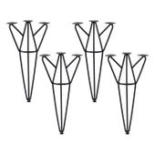 Rüzgar 4 Adet 71 cm Siyah Metal Masa ve Sehpa Ayağı Dayanıklı Mobilya Destek Yükseltici Ayak Modern thumbnail 8