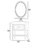 Denko Öykü 80 cm (Beyaz) Banyo Dolabı Takımı thumbnail 3