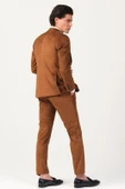 Plus Scorpion Taba Fitilli Kadife Erkek Takım Elbise – 3 Parça Yelekli, Şık ve Modern Slim Fit Kesim thumbnail 6
