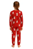 Unisex Yılbaşı Kardan Adam Desenli Çocuk Pijama Takımı thumbnail 11