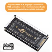 Ropcomp ARGB HUB 11 Port 5V 3-Pin ARGB ve Fan HUB thumbnail 3