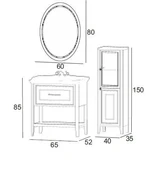 Denko Öykü 65 cm (Antrasit) Banyo Dolabı Takımı ve Boy Dolabı thumbnail 3