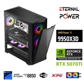 ETERNAL POWER  RYZEN 9 9950X3D 32GB DDR5 1TB M.2  RTX 5070Tİ B860 WIFI 750W 240M thumbnail 1