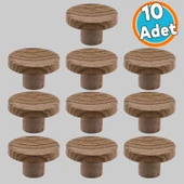 10 Adet Tek Vidalı İç Bükey Plastik Düğme Kulp Kubik Kayın Bej Renk Mobilya Dolap Çekmece Kulpu Kulbu thumbnail 1