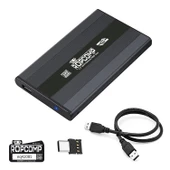 Ropcomp 2.5" USB 2.0 Sata Harici HDD Kutusu Type-C Dönüştürücülü thumbnail 1