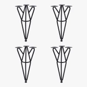 Rüzgar 4 ADET Siyah 41 cm Metal Sehpa Masa Ayağı Dayanıklı Mobilya Orta Zigon Destek Yükseltici Ayak thumbnail 1