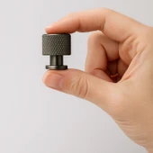 Nova Düğme Metal Füme Kulp Tek Vidalı Mobilya Çekmece Dolap Kapak Kolu Kulpu Kulpları Modern Tasarım thumbnail 5