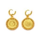 Altın Kaplama Dorikalı Çeyrekli Küpe UNK-823 thumbnail 1