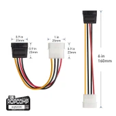 Ropcomp 4-Pin Molex Erkek - 15-Pin SATA Güç Dönüştürücü Kablo (20 cm) thumbnail 2