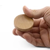 Plastik Düğme Kulp Kubik Doğal Meşe Renk Mobilya Dolap Çekmece Kulpu Kulbu Tek Vidalı Bohem İç Bükey thumbnail 5