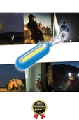 Premium Taşınabilir Kamp Okul Güçlü Işık Aydınlatma 3 Modlu Pilli Sarı Mini Led Anahtarlık El Feneri - 7