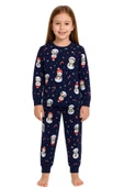 Unisex Yılbaşı Kardan Adam Desenli Çocuk Pijama Takımı thumbnail 1