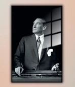 Atatürk Özel Tasarım Alp Cam Tablo - Ev Ofis Oda Dekoru thumbnail 2