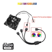 Ropcomp PC Kasa ve LED Aydınlatma için 3 Çıkışlı 4-Pin RGB Splitter thumbnail 4