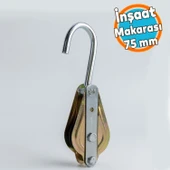İnşaat Makarası Metal 75 mm Halat Kasnağı Vinç Taşıyıcı Aparat Dayanıklı Şantiye Tipi Kullanımı - 1