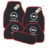 Antrasit Kırmızı Renk Opel Logolu Oto Halı Paspas Seti 5’li Kaymaz Tabanlı, Yıkanabilir, Dayanıklı Araç İçi Zemin Koruma Takımı - 1