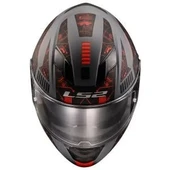 LS2 STREAM EVO TECT MAT GRI KIRMIZI KAPALI KASK - 1