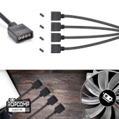 Ropcomp PC Kasa ve LED Aydınlatma için 4 Çıkışlı 4-Pin RGB Splitter thumbnail 2