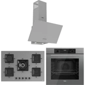 Ferre Flowart Florenz Essential Gri 3'lü Ankastre Set ( QBL63CPR-SS038-D088 ) thumbnail 1