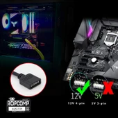 Ropcomp PC Kasa ve LED Aydınlatma için 4 Çıkışlı 4-Pin RGB Splitter thumbnail 3