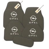 Gri Renk Opel Logolu Oto Halı Paspas Seti 5’li Kaymaz Tabanlı, Yıkanabilir, Dayanıklı Araç İçi Zemin Koruma Takımı - 1