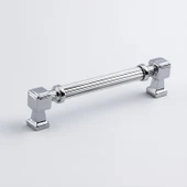 Mobilya Çekmece Mutfak Dolabı Dolap Kulpları Kulb 22.4 cm 128 mm Çizgili Krom Renk Metal Kulp thumbnail 6