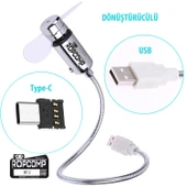 Ropcomp Mini USB LED Fan + Type-C Dönüştürücü thumbnail 4