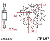 JT XL750 TRANSALP 23-24 Kauçuk Ön Dişli JT JTF1267.16RB thumbnail 2