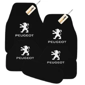 Siyah Renk Peugeot Araçlar İçin 5 Parça Halı Oto Paspas  Kaymaz ve Dayanıklı Zemin Koruma Seti - 1