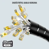 Ropcomp Spiral Kablo Kanalı Kablo Düzenleyici Toplayıcı Tutucu 1.5M 28mm (Siyah) thumbnail 4
