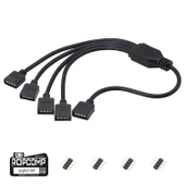 Ropcomp PC Kasa ve LED Aydınlatma için 4 Çıkışlı 4-Pin RGB Splitter thumbnail 1