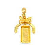Altın Kaplama Kurdeleli Külçe Altın Kolye Ucu TGR-726 thumbnail 2