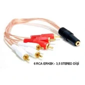 3.5 Mm Stereo 1 Dişi 6rca Erkek Kablo - 1