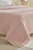 Roshell %100 Pamuk Çift Kişilik Pike Takımı Pudra thumbnail 6