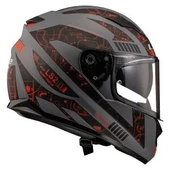 LS2 STREAM EVO TECT MAT GRI KIRMIZI KAPALI KASK - 3