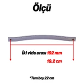 Akasya 192 mm Krom Gümüş Çizgili Metal Mobilya Çekmece Dolap Kapak Kulpu Paslanmaz Kulpları Kulbu thumbnail 2