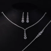 Gümüş Pazarım Pırlanta Montür Yuvarlak Kesim Su Yolu Gümüş Düğün Seti - 4