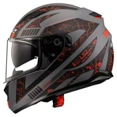 LS2 STREAM EVO TECT MAT GRI KIRMIZI KAPALI KASK - 4