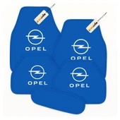 Mavi Renk Opel Logolu Oto Halı Paspas Seti 5’li Kaymaz Tabanlı, Yıkanabilir, Dayanıklı Araç İçi Zemin Koruma Takımı - 1
