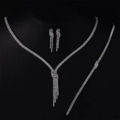 Gümüş Pazarım Su Yolu Kemerli 925 Ayar Gümüş Düğün Set thumbnail 4