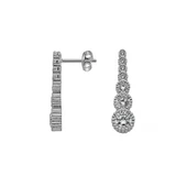 Gümüş Pazarım Pırlanta Montür Yuvarlak Kesim Su Yolu Gümüş Küpe - 4