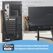 Ropcomp Spiral Kablo Kanalı Kablo Düzenleyici Toplayıcı Tutucu 1.5M 28mm (Siyah) thumbnail 2