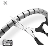Ropcomp Spiral Kablo Kanalı Kablo Düzenleyici Toplayıcı Tutucu 1.5M 22mm (Gri) thumbnail 5