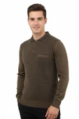 Erkek Polo Yaka Kazak Cepli Çelik Örgü Klasik Kalıp 5205F BGL-ST04850 thumbnail 2