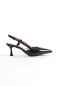 Mira Kadın Siyah Rugan Topuklu Ayakkabı thumbnail 3