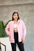 Kadın Genç Unisex Cepli Kapüşonlu Fermuarlı Sweatshirt Hırka - 4